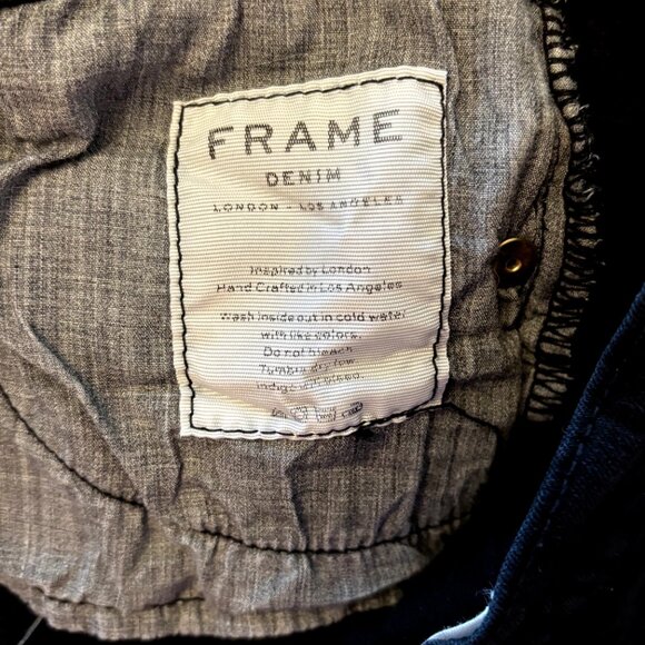 FRAME Denim Skinny Jeans, Size 26, Raw Hem, Dark Blue - Picture 2 of 8